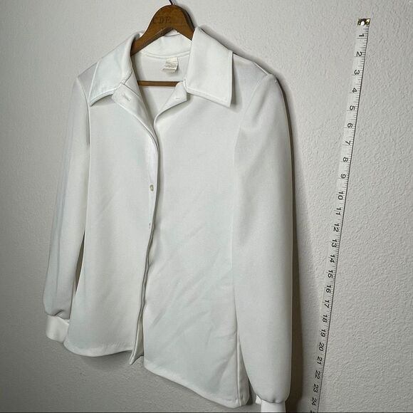 Vintage Polyester White Blouse - Picture 3 of 7